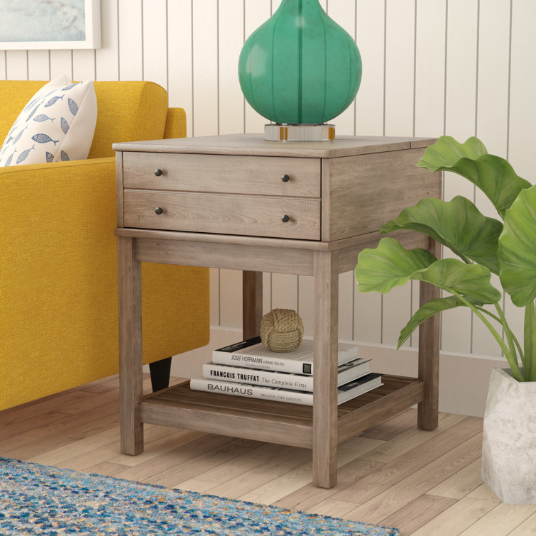 Beachcrest Home Bowerbank End Table with Storage and BuiltIn Outlets